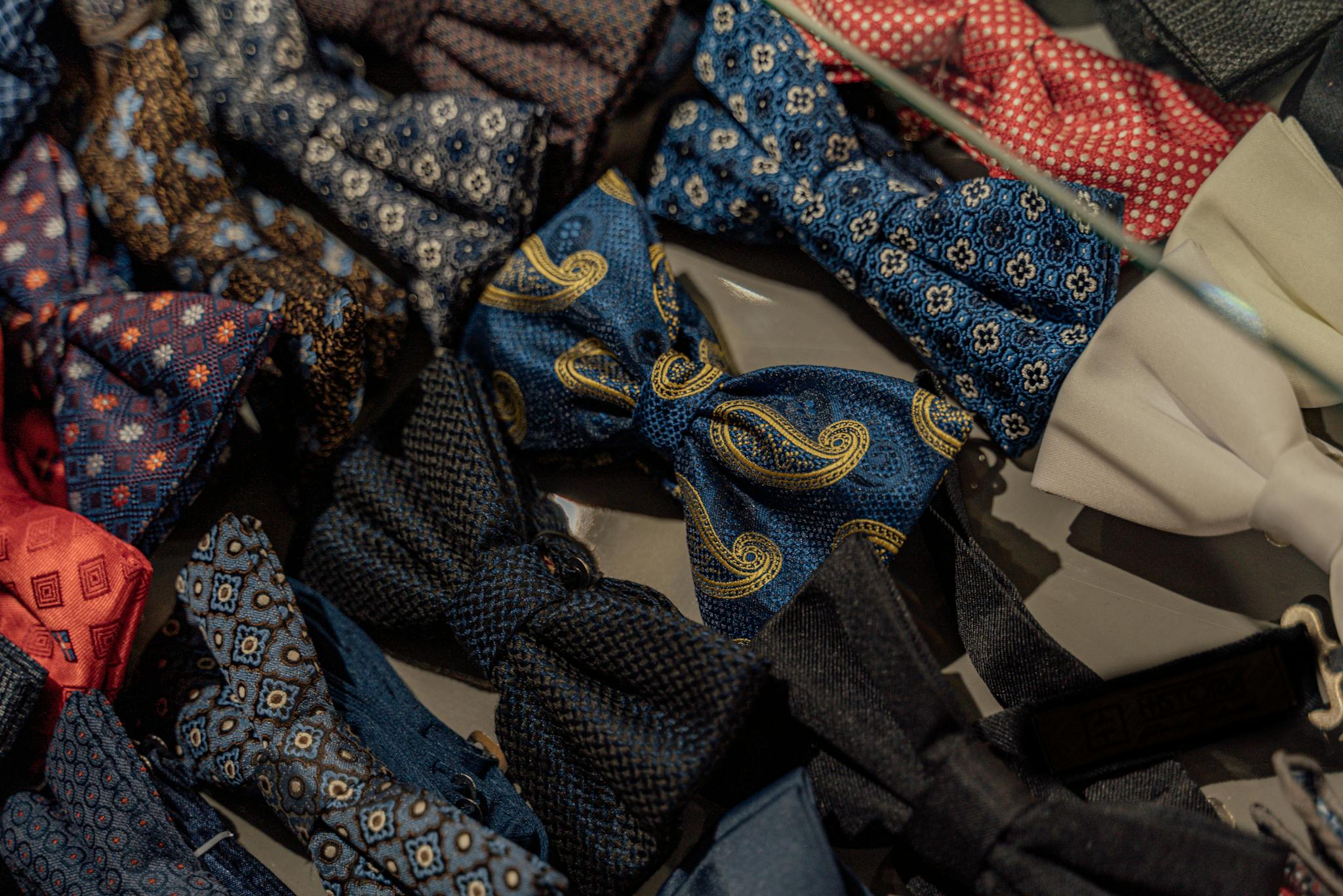 A collection of vibrant and patterned bowties showcasing fashion and style.